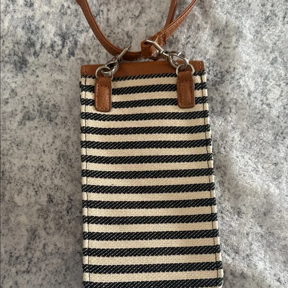 Striped Tan and Black Crossbody Bag π©΅ - Picture 5 of 8
